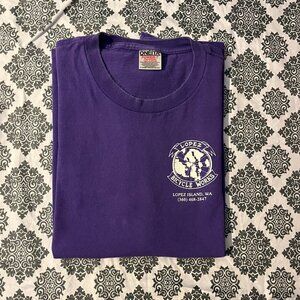 Vintage 90s Lopez Bicycle Works Purple Logo Single Stitched Graphic T-shirt